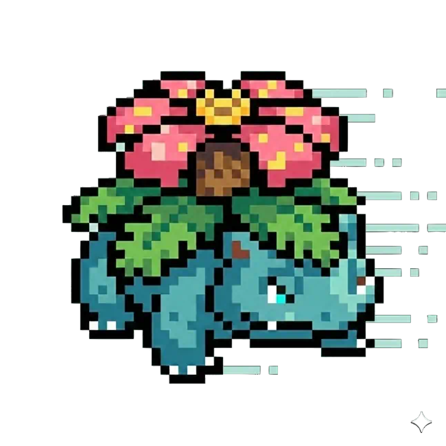 おりじなるの どっとえ 0003 ふしぎばな のいめーじ Original pixel art of 0003 Venusaur