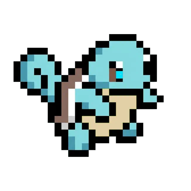 おりじなるの どっとえ 0007 ぜにがめ のいめーじ Original pixel art of 0007 Squirtle