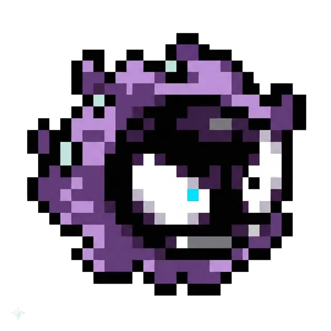 おりじなるの どっとえ 0092 ごーす のいめーじ Original pixel art of 0092 Gastly
