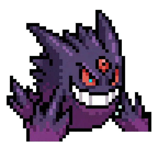 おりじなるの どっとえ 0094 めがげんがー のいめーじ Original pixel art of 0094 Mega Gengar