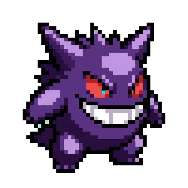 おりじなるの どっとえ 0094 げんがー のいめーじ Original pixel art of 0094 Gengar