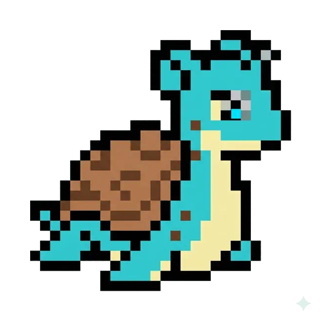 おりじなるの どっとえ 0131 らぷらす のいめーじ Original pixel art of 0131 Lapras