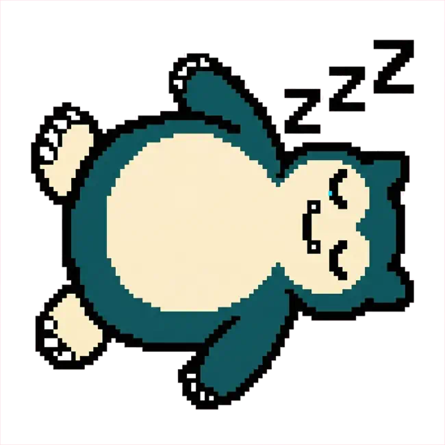 おりじなるの どっとえ 0143 かびごん のいめーじ Original pixel art of 0143 Snorlax