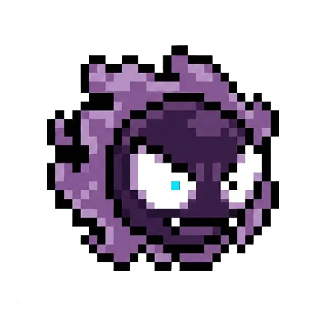 おりじなるの どっとえ 0092 ごーす いろちがいのいめーじ Original pixel art of 0092 Gastly Shiny