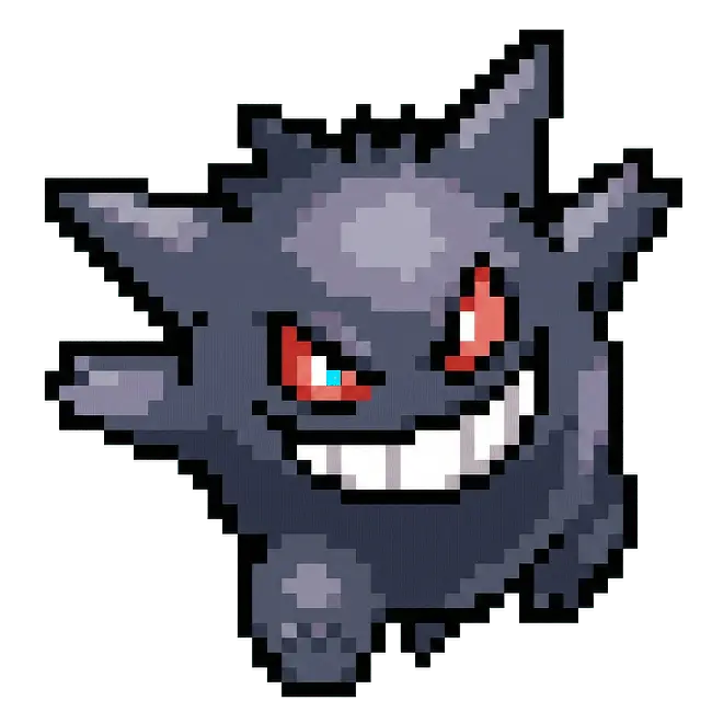 おりじなるの どっとえ 0094 げんがー いろちがいのいめーじ Original pixel art of 0094 Gengar Shiny