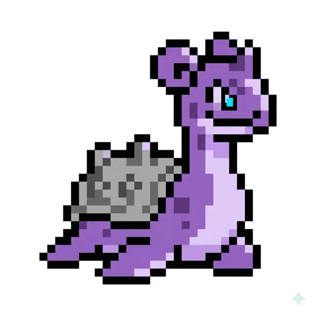 おりじなるの どっとえ 0131 らぷらす いろちがいのいめーじ Original pixel art of 0131 Lapras Shiny