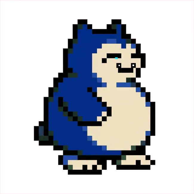 おりじなるの どっとえ 0143 かびごん いろちがいのいめーじ Original pixel art of 0143 Snorlax Shiny
