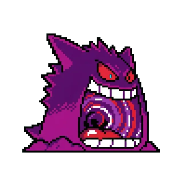 おりじなるの どっとえ 0094 げんがー　きょだいまっくすのすがた のいめーじ Original pixel art of 0094 Gigantamax Gengar