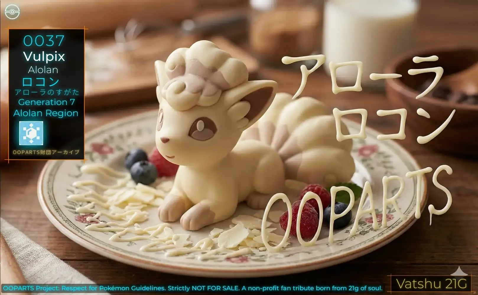 Alolan Vulpix made of white chocolate